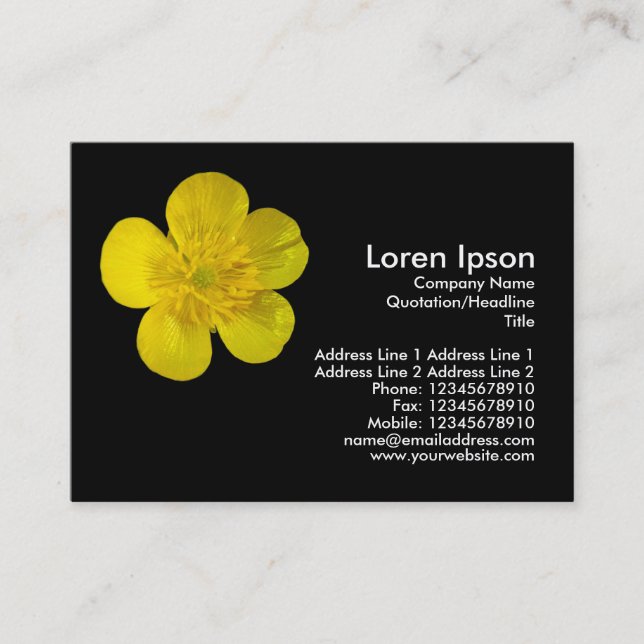 Buttercup - Black Business Card (Front)