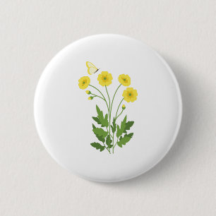 Buttercup Butterfly 6 Cm Round Badge