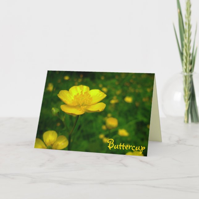 Buttercup Card Personalise Wild Flower Custom Card (Front)