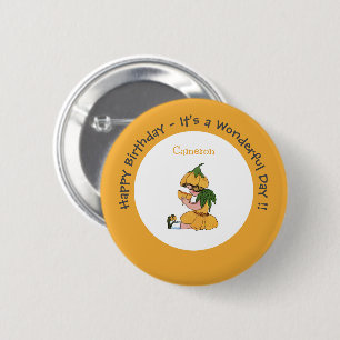 Buttercup Child Whimsical Flower Party Collection 6 Cm Round Badge