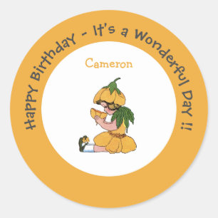 Buttercup Child Whimsical Flower Party Collection Classic Round Sticker