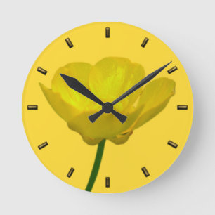Buttercup Clock Custom Wild Flower Wall Clock