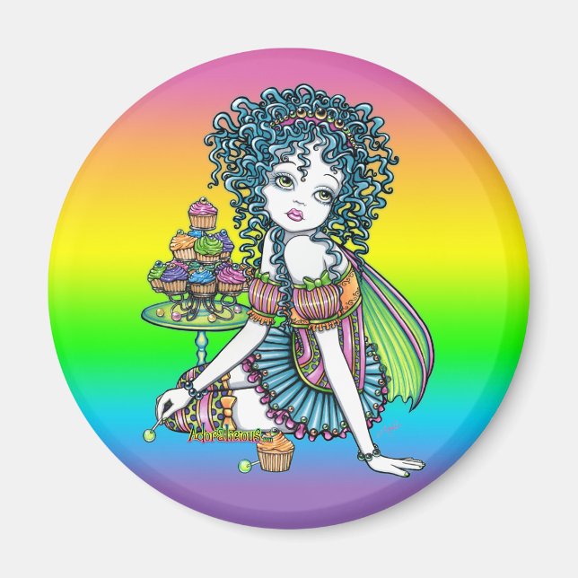 "Buttercup" Cup Cake Couture Fairy Art Magnet (Front)