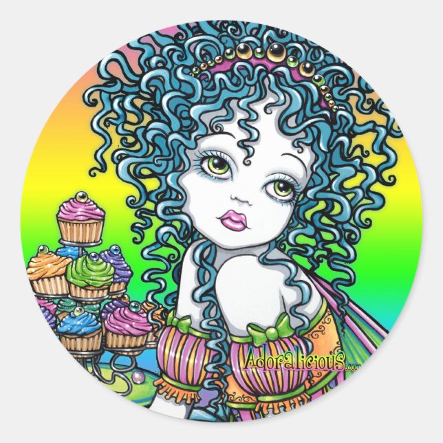 "Buttercup" Cup Cake Couture Fairy Art Stickers (Front)