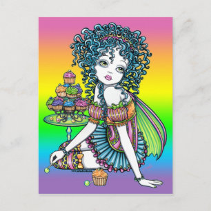 "Buttercup" Cup Cake Couture Rainbow Fairy Art Postcard