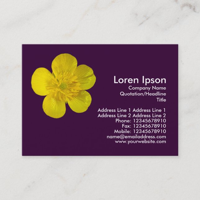 Buttercup - Dark Purple Business Card (Front)