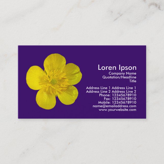 Buttercup - Dark Violet Business Card (Front)