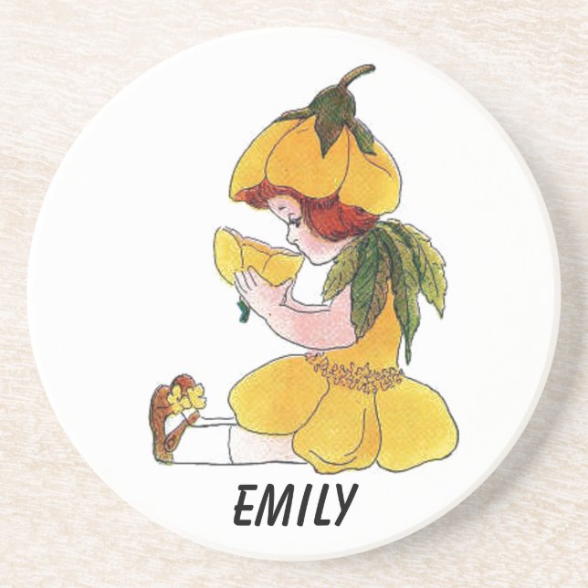 Buttercup Flower Child Funny Cute Little Girl Coaster (Front)