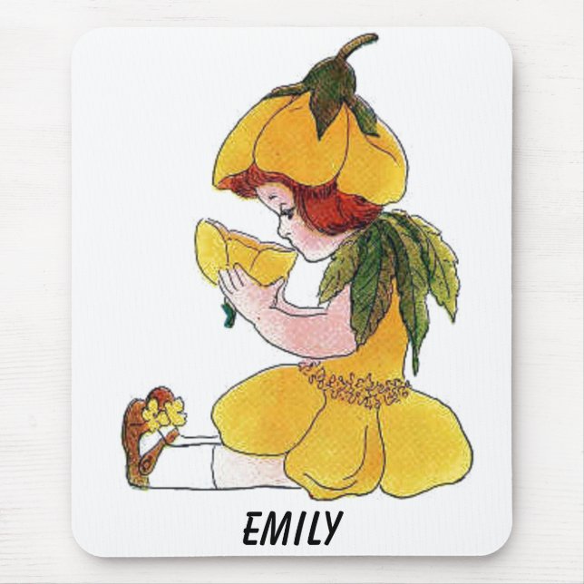 Buttercup Flower Child Funny Cute Little Girl Mouse Pad (Front)