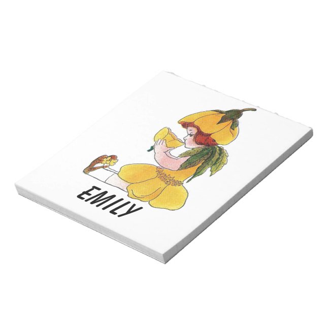 Buttercup Flower Child Funny Cute Little Girl Notepad (Rotated)