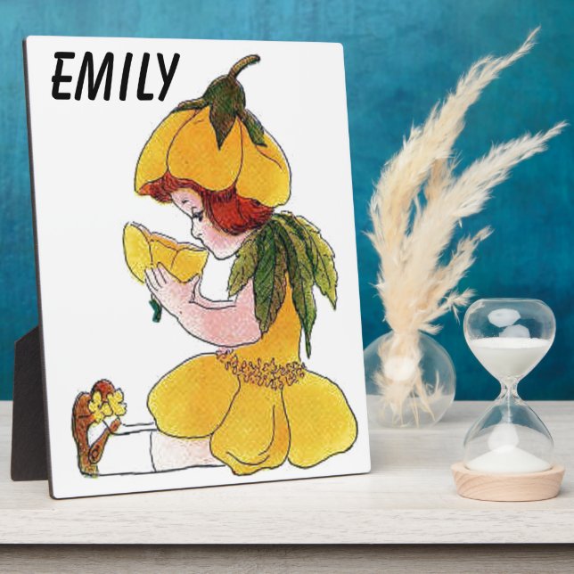 Buttercup Flower Child Funny Cute Little Girl Plaque (Side)