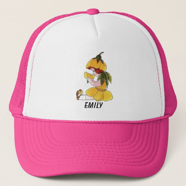 Buttercup Flower Child Funny Cute Little Girl Trucker Hat (Front)