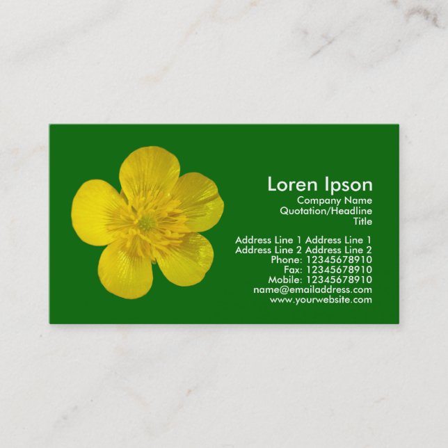 Buttercup - Grass Green Business Card (Front)