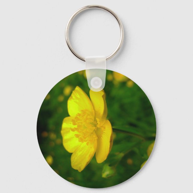 Buttercup Key Chains Yellow Wildflower Gifts (Front)