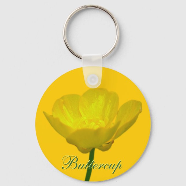 Buttercup Key Chains Yellow Wildflower Gifts (Front)