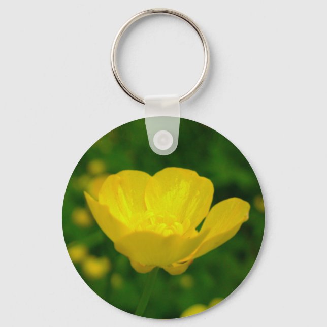 Buttercup Key Chains Yellow Wildflower Gifts (Front)