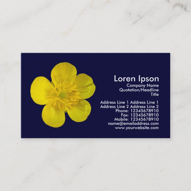 Buttercup - Navy Blue Business Card (Front)