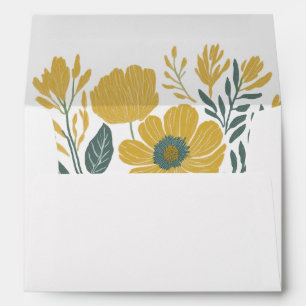 Buttercup Yellow Floral Wedding Invitation Envelope