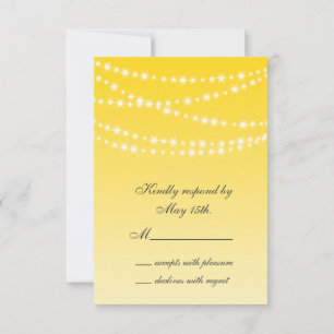 Buttercup Yellow Twinkle Lights RSVP Card