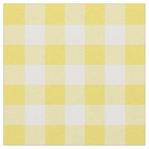 Buttercup Yellow & White Gingham Check Fabric