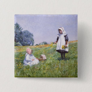 Buttercups and Daisies 15 Cm Square Badge