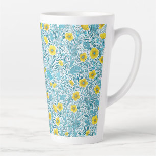 Buttercups on black latte mug