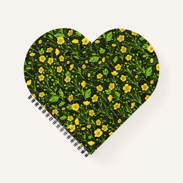 Buttercups on black notebook (Front)
