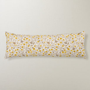 Buttercups, yellow and brown body cushion