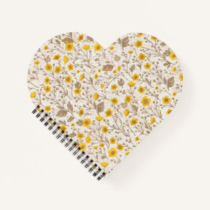 Buttercups, yellow and brown notebook