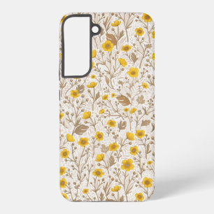 Buttercups, yellow and brown samsung galaxy case