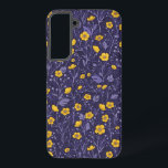 Buttercups, yellow and violet samsung galaxy case<br><div class="desc">Hand-painted pattern with foxes and buttercups</div>