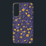 Buttercups, yellow and violet samsung galaxy case<br><div class="desc">Hand-painted pattern with foxes and buttercups</div>