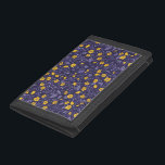 Buttercups, yellow and violet trifold wallet<br><div class="desc">Hand-painted buttercups and various wild grasses</div>