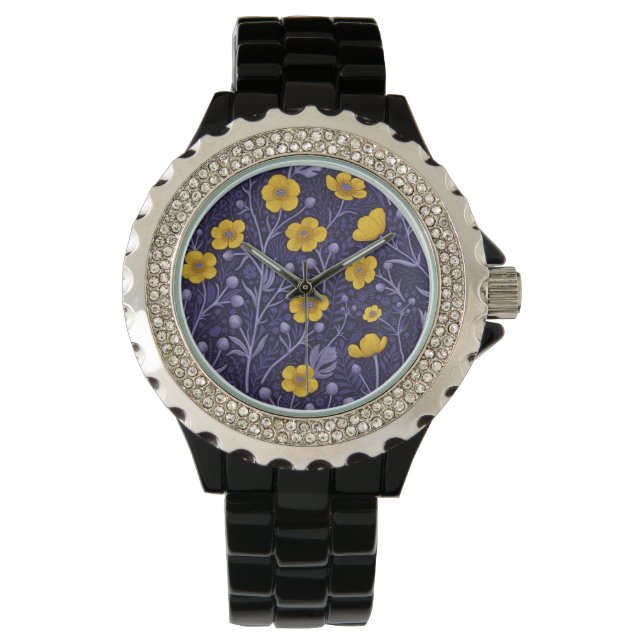 Buttercups, yellow and violet watch (Front)