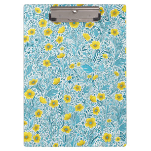 Buttercups, yellow, blue and white clipboard