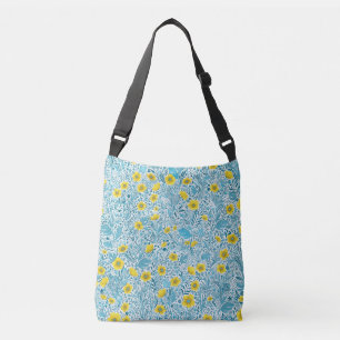 Buttercups, yellow, blue and white crossbody bag