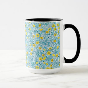 Buttercups, yellow, blue and white mug