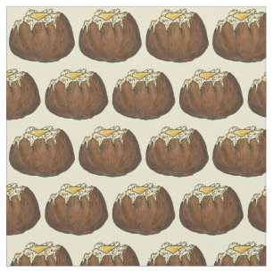 Buttered Baked Potato Potatoes Food Foodie Fabric