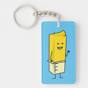Buttered Buttery Stick of Butter Happy Thumbs Up Key Ring