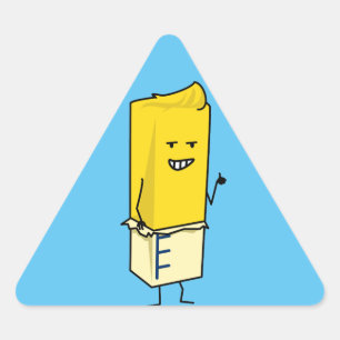 Buttered Buttery Stick of Butter Happy Thumbs Up Triangle Sticker