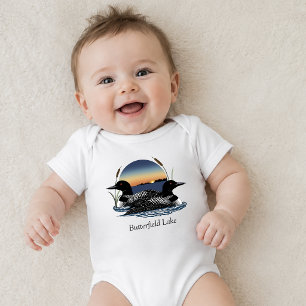 Butterfield Lake Loon Pair Baby Bodysuit