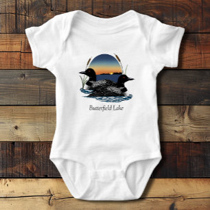 Butterfield Lake Loon Pair Baby Bodysuit