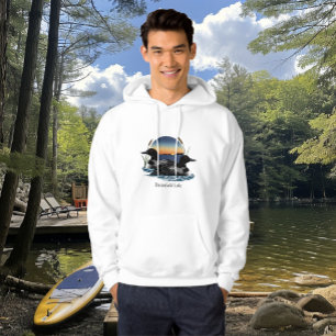 Butterfield Lake Loon Pair White Hoodie
