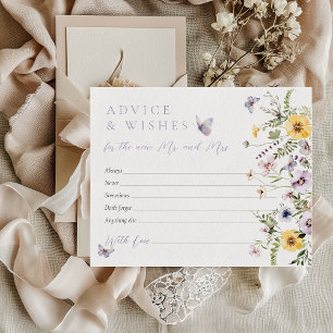 Butterflay Purple Floral Bridal Shower Wishes Game