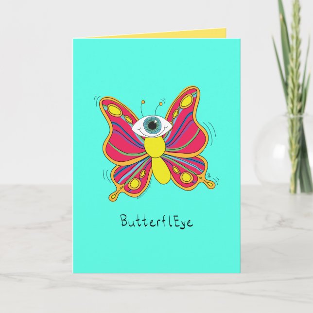 ButterflEYE - Cyclops Butterfly Greeting Card (Front)