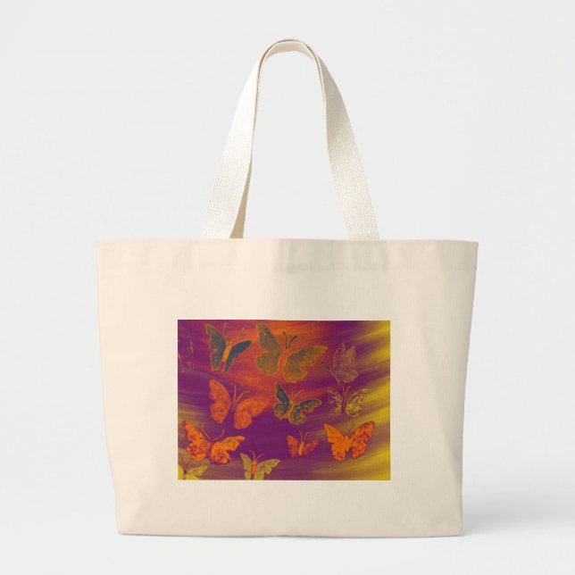BUTTERFLIES 2 LARGE TOTE BAG (Front)