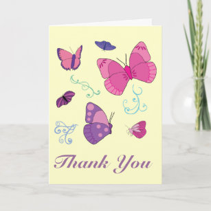 Purple Butterfly Thank You Cards | Zazzle.com.au