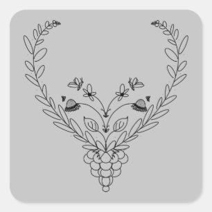 Butterflies and Bees Square Sticker