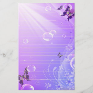 Butterflies and Bubbles Stationary Stationery
