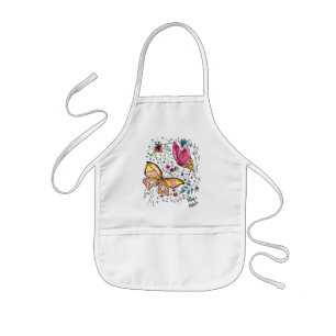 Butterflies and custom name kids apron